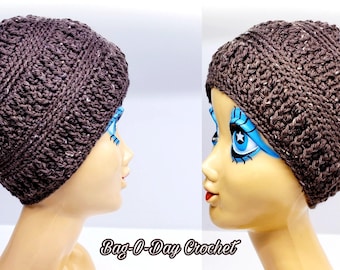 How to crochet a beanie hat crochet pattern 523 "The Chocolate BonBon" DIGITAL DOWNLOAD ONLY