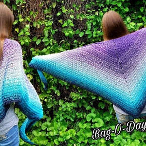 Crochet Easy Summer Shawl Pattern Butterfly Effect Bag O Day Crochet Pattern 604 DIGITAL DOWNLOAD ONLY