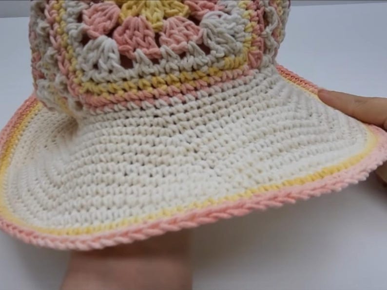 Crochet Easy Granny Square Sun Hat With Brim Pattern Bagoday DIGITAL ...