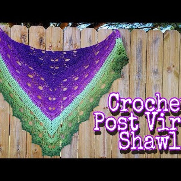 Bagoday Crochet Post Virus Shawl Crochet Pattern DITIGAL DOWNLOAD ONLY