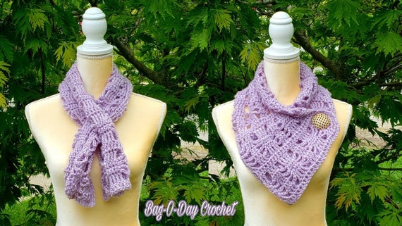Crochet Spring Summer Cowl Lavender Mist Bag O Day Crochet Pattern