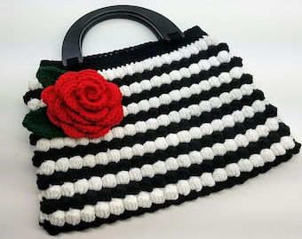 Modello all'uncinetto la borsa a mano rosa vintage borsa all'uncinetto SOLO DOWNLOAD DIGITALE