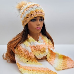 c2c crochet hat scarf set pattern 787 DIGITAL DOWNLOAD ONLY