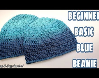 Crochet Basic Blue Beanie Pattern 682 Bag O Day Crochet DIGITAL DOWNLOAD ONLY