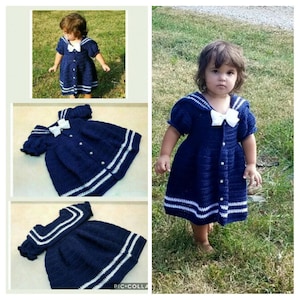 Crochet Sassy Lil Sailor Dress Pattern Size 2T DIGITAL DOWNLOAD ONLY