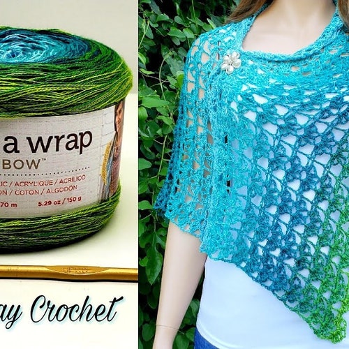 The Rainbow Sherbet Crochet Shawl Pattern 484 DIGITAL DOWNLOAD - Etsy