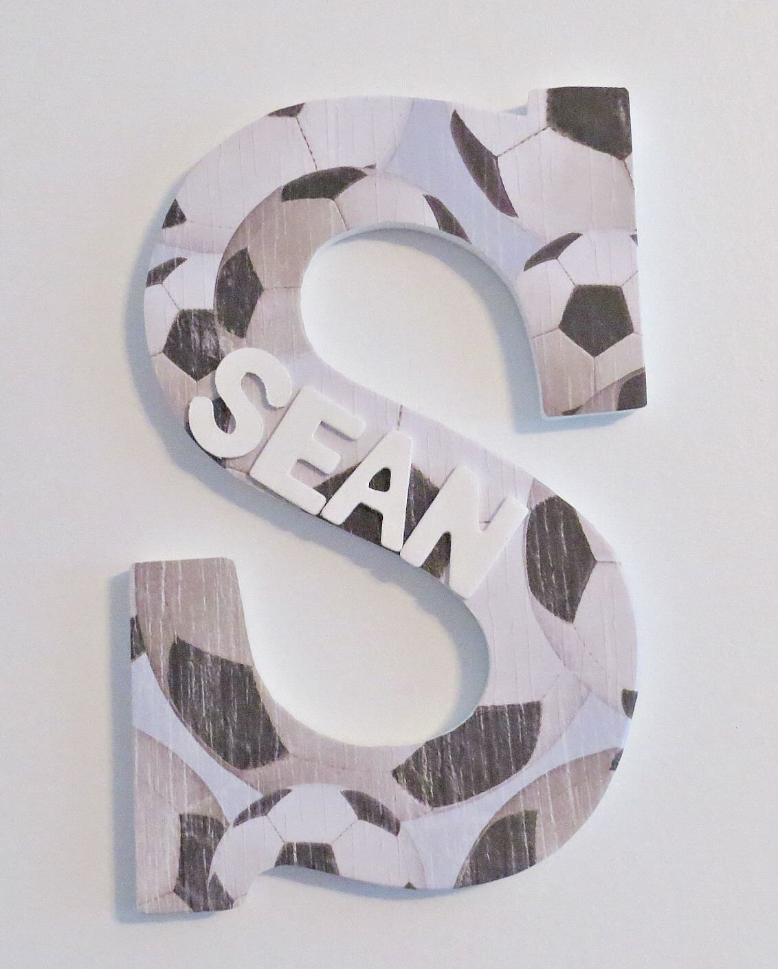 Soccer Themed Wall Letter Wall Letter Name Art Hanging Etsy