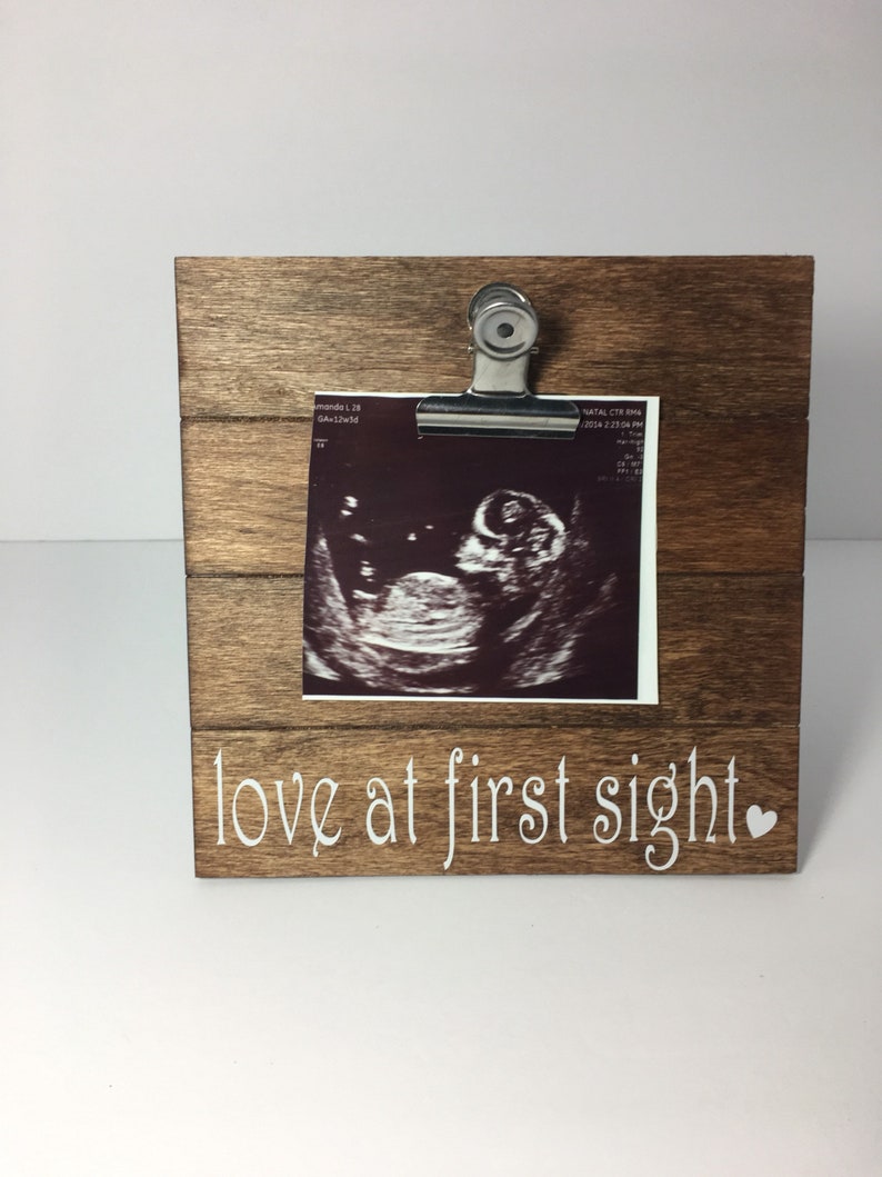 Love At First Sight Picture Frame Ultrasound New Mom Baby Shower Gift Pregnancy Announcement