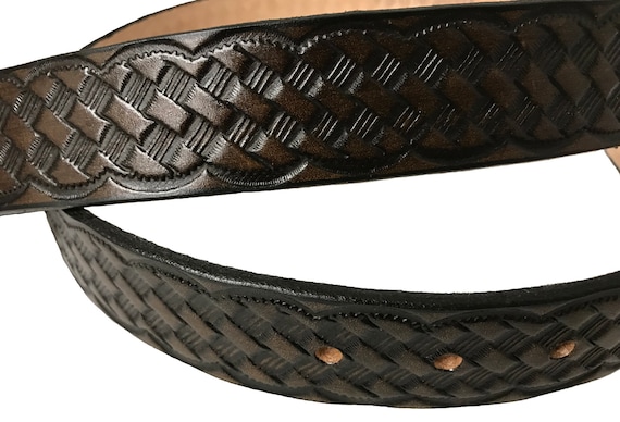 Native Indian Design Handmade Mens Leather Belt Western Work Casual 1.5 Wide Color Cocoa Brown