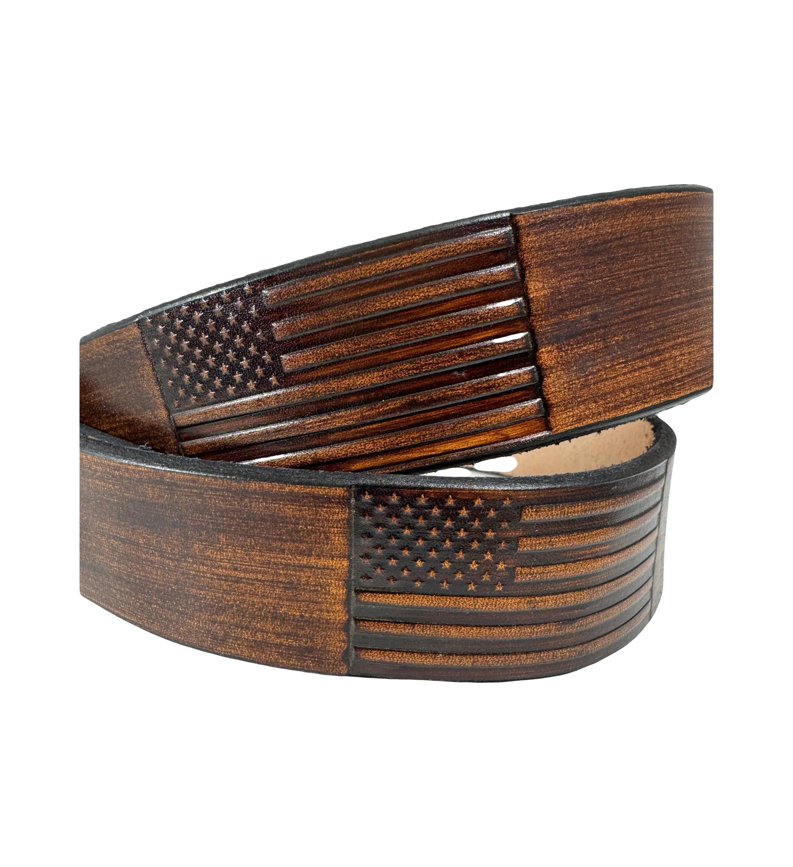 Tobacco Road USA Women\'s Belt Brown Leather Keeper Loop Silver Nickel Buckle Tobacco Road Belt - Etsy main image 2