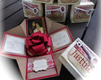 Burlap and Lace Exploding Box