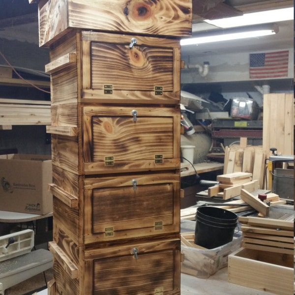 Warre Bee hive w/ Windows (Torched Finish)