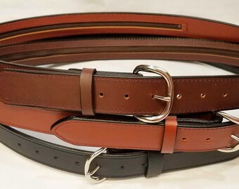 Black Leather Money Belt