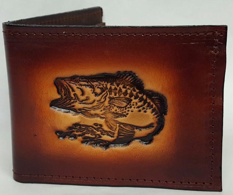 Bass Fish Bifold or Trifold Leather Wallet B1804 Etsy