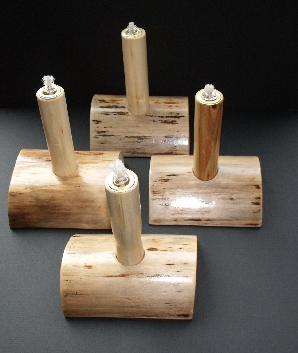 Wood Oil Lamp Wood Turned Oil Lamp Wood Oil Candle Birch Etsy