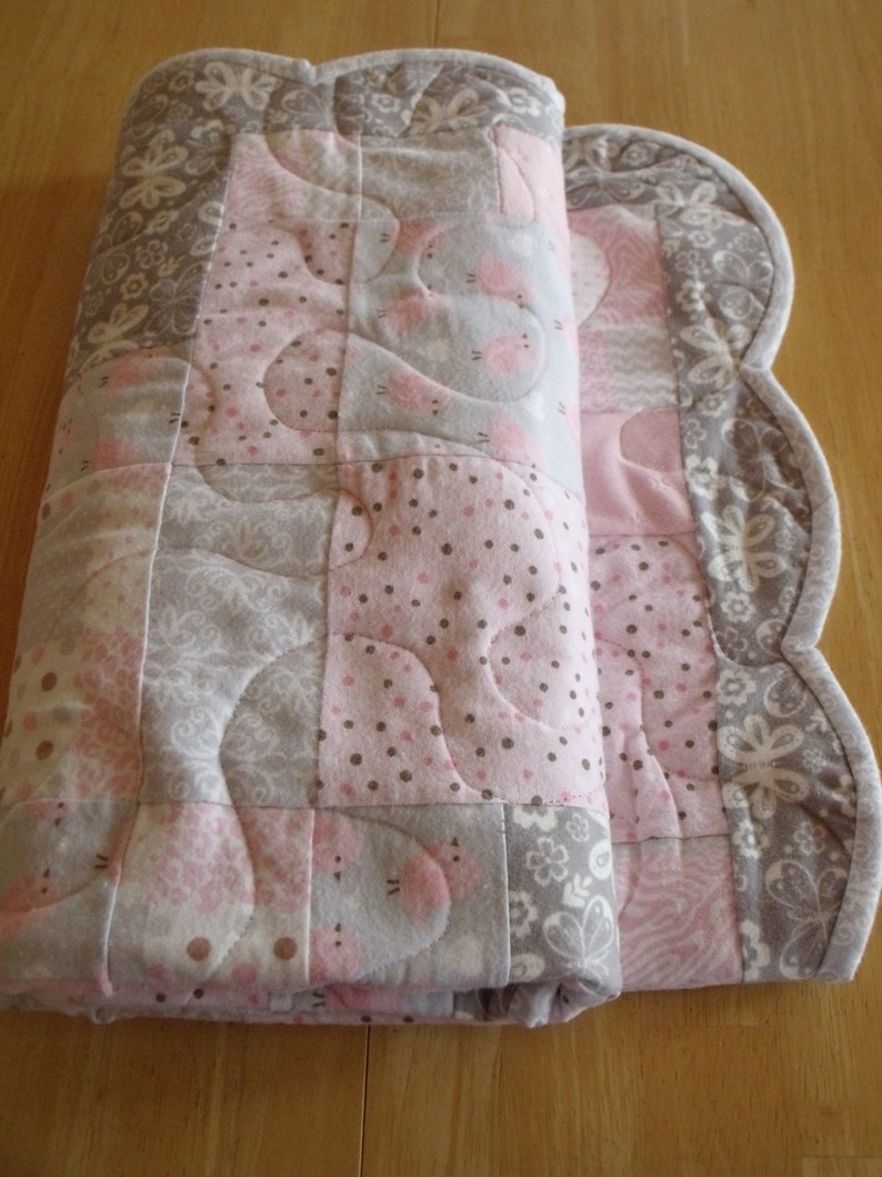 Baby Quilt Minky Quilt Baby Blankey Baby Girl Holiday Sale image 3