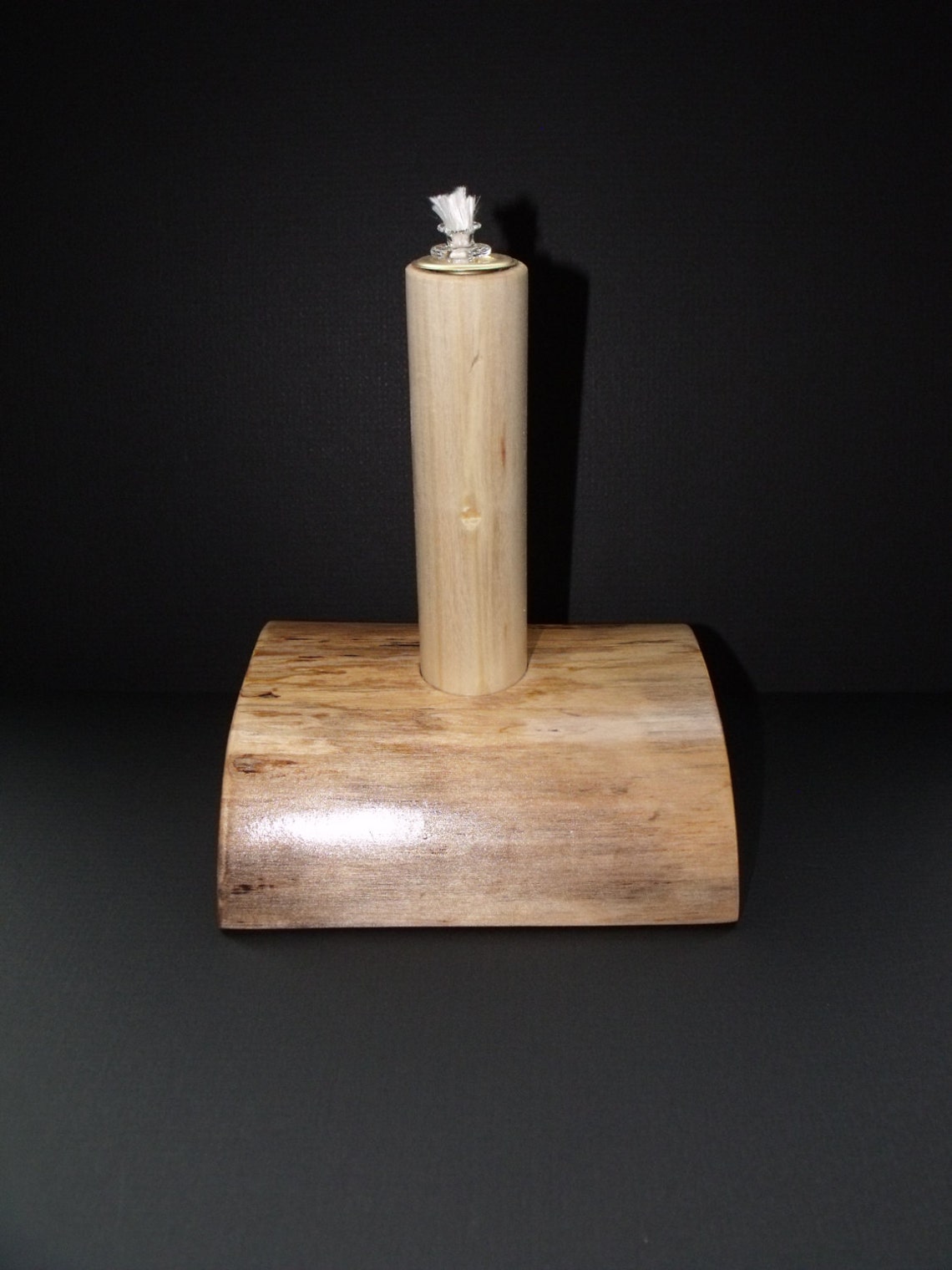Wood Oil Lamp Wood Turned Oil Lamp Wood Oil Candle Birch Etsy