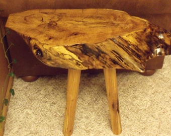 Table de souche - Table de bord en direct - Table en bois Spalted - Table de Burl - Table basse - Table d'extrémité