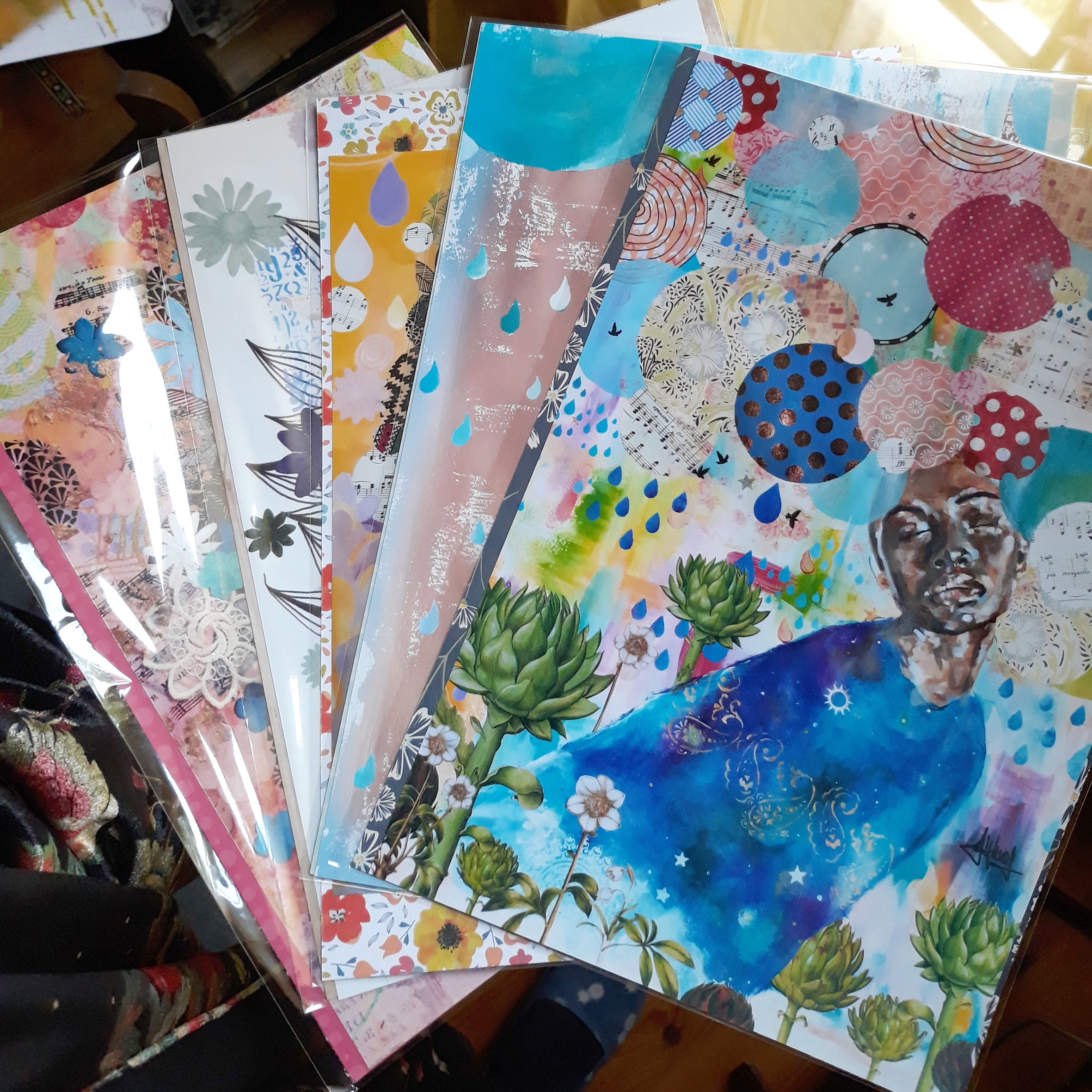 Lot de 5 Illustrations Format A4