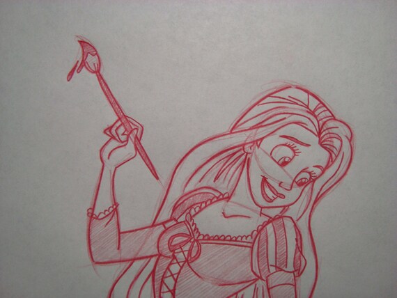 Disney-tangled-rapunzel-painting-drawing-sketch-animation-sign - Etsy