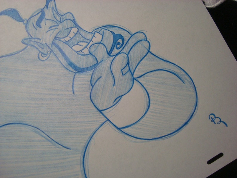 Disneygeniealaddindrawingsketchanimationsigned Etsy