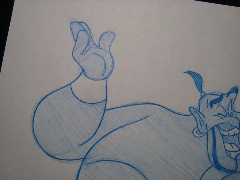 Disneygeniealaddindrawingsketchanimationsigned Etsy