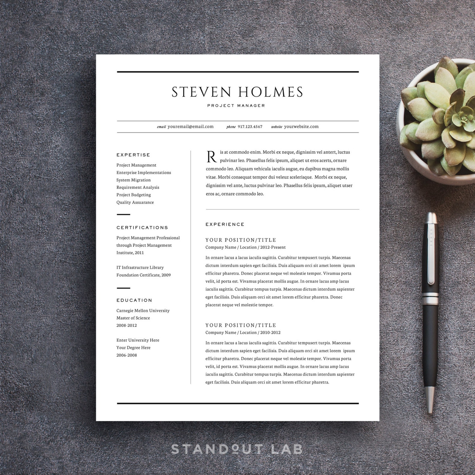 etsy resume and cover letter templates