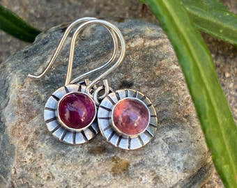 Pendientes colgantes de turmalina / Joyería de platería
