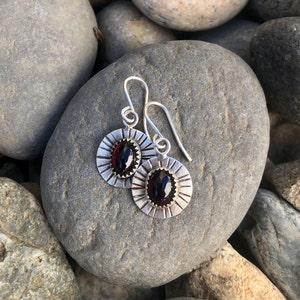 Garnet Earrings / Gemstone Earrings / Minimalist Earrings / Drop Earrings