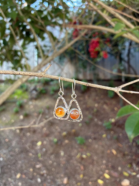 Montana Agate Hoop Earrings / Silversmith Jewelry