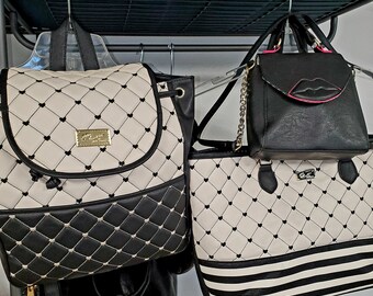 betsey johnson black heart tote