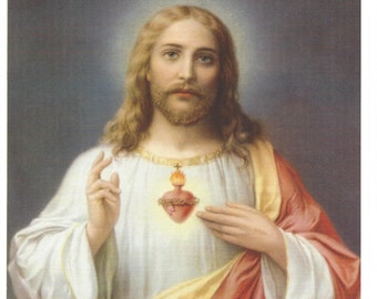 Sacred Heart of Jesus picture Catholic Art Print  - 8" x 10" ready to frame!