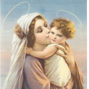 Blessed Virgin Mary with the Child Jesus Catholic picture Print  - 8&quot; x 10&quot; ready to frame