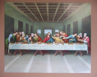 The LAST SUPPER by di Vinci picture Catholic art print  - 20x16" - ready to be framed!