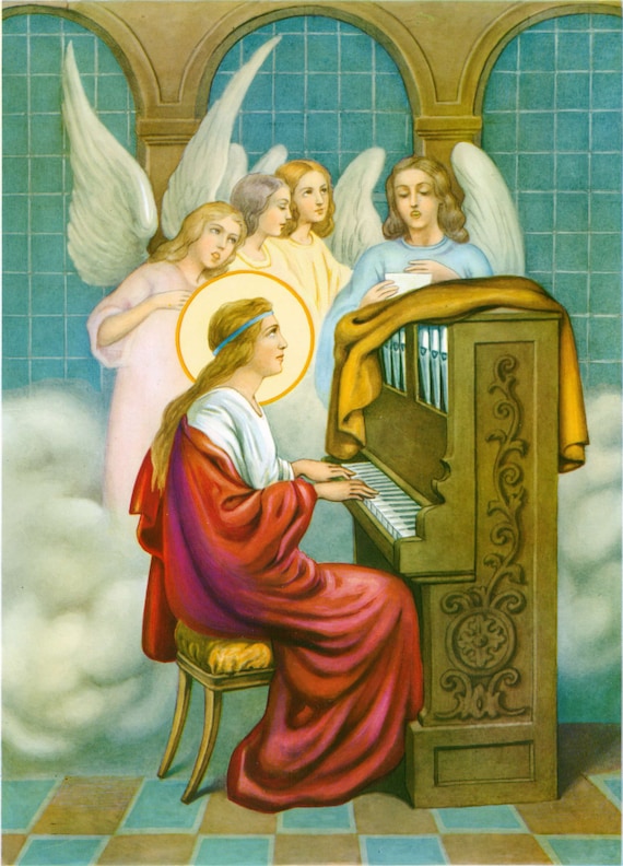 Saint Cecilia Catholic Art Print Picture - 7 1/2
