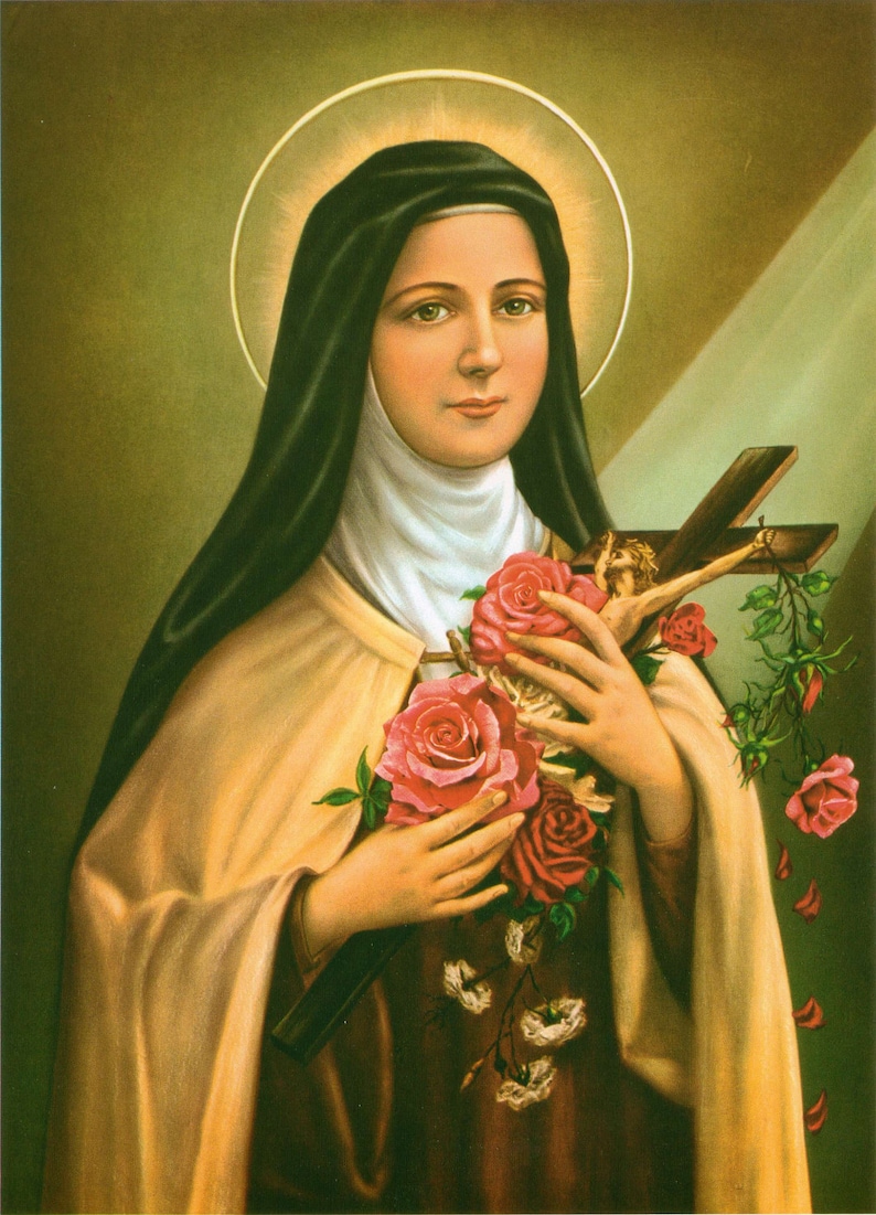 Saint Therese of Lisieux Religious Art Print Picture 7 1/2 x 10 ready to frame image 1