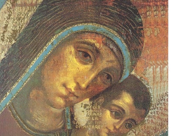 Madonna and Child Icon picture Catholic Art Print  - 8" x 10" - ready to be framed!