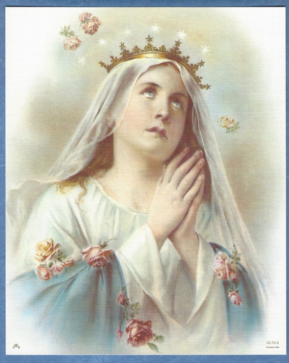 Virgin Mary Queen of Heaven by Simeone Art Print Picture - 8