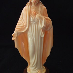 Vintage Catholic Hartland Plastics SACRED HEART of JESUS statue in orginal box image 4