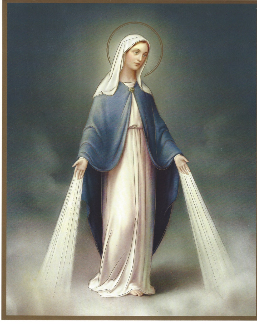 Our Lady of Grace Catholic Art Print Picture Blessed Virgin Mary 8 X 10 Ready to Frame Etsy