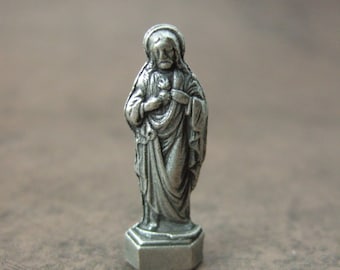 Sacred Heart of Jesus Metal Pocket Statue 30mm miniature statuette figurine