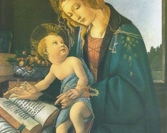 Madonna and Child Jesus by Botticelli picture Catholic Art Print  - 8" x 10" ready to frame! Mary and Jesus