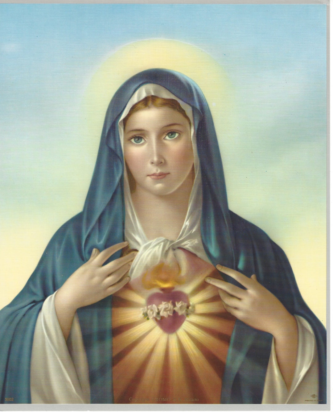 Immaculate Heart of Mary by Simeone Art Print Picture - 8" X 10" Ready ...