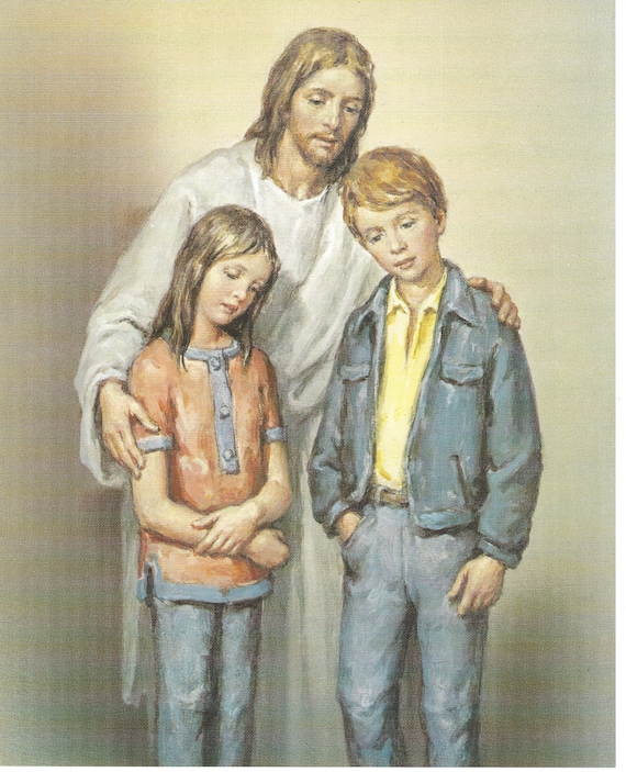 Christ The Comforter Picture Religious Art Print Jesus With Etsy