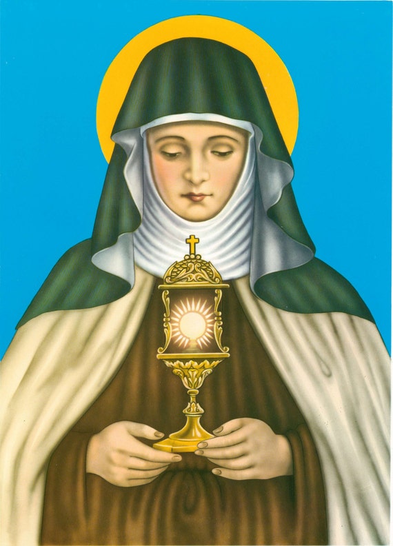 Saint Clare Catholic Art Print Picture - 7 1/2