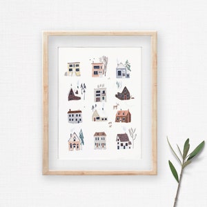 Art print for sale | poster sale | House illustration art print | housewarming wall decor | cocooning decor | fall illustration