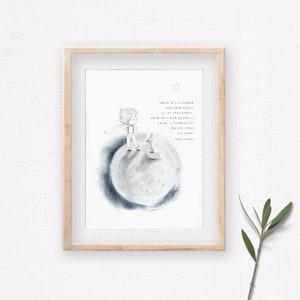 Little Prince illustration poster | kid room decoration | children room decoration | gift for writers | gift for teachers | home decor