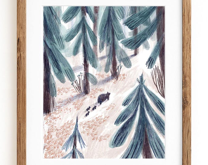 Art print illustration winter holiday