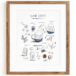 Póster impreso | Ilustración de una receta de chai latte