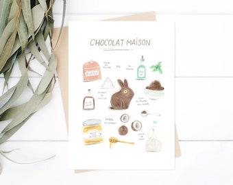 Easter illustration | easter greeting cards | chocolat recipe | recipe illustration | recipe art | foodie illustration | foodies art